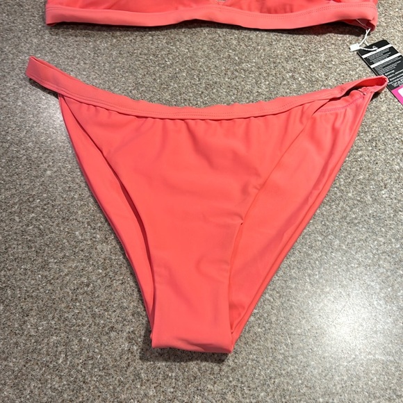 SHEKINI Hi Waist Triangle Bikini Coral size XL - Picture 2 of 10